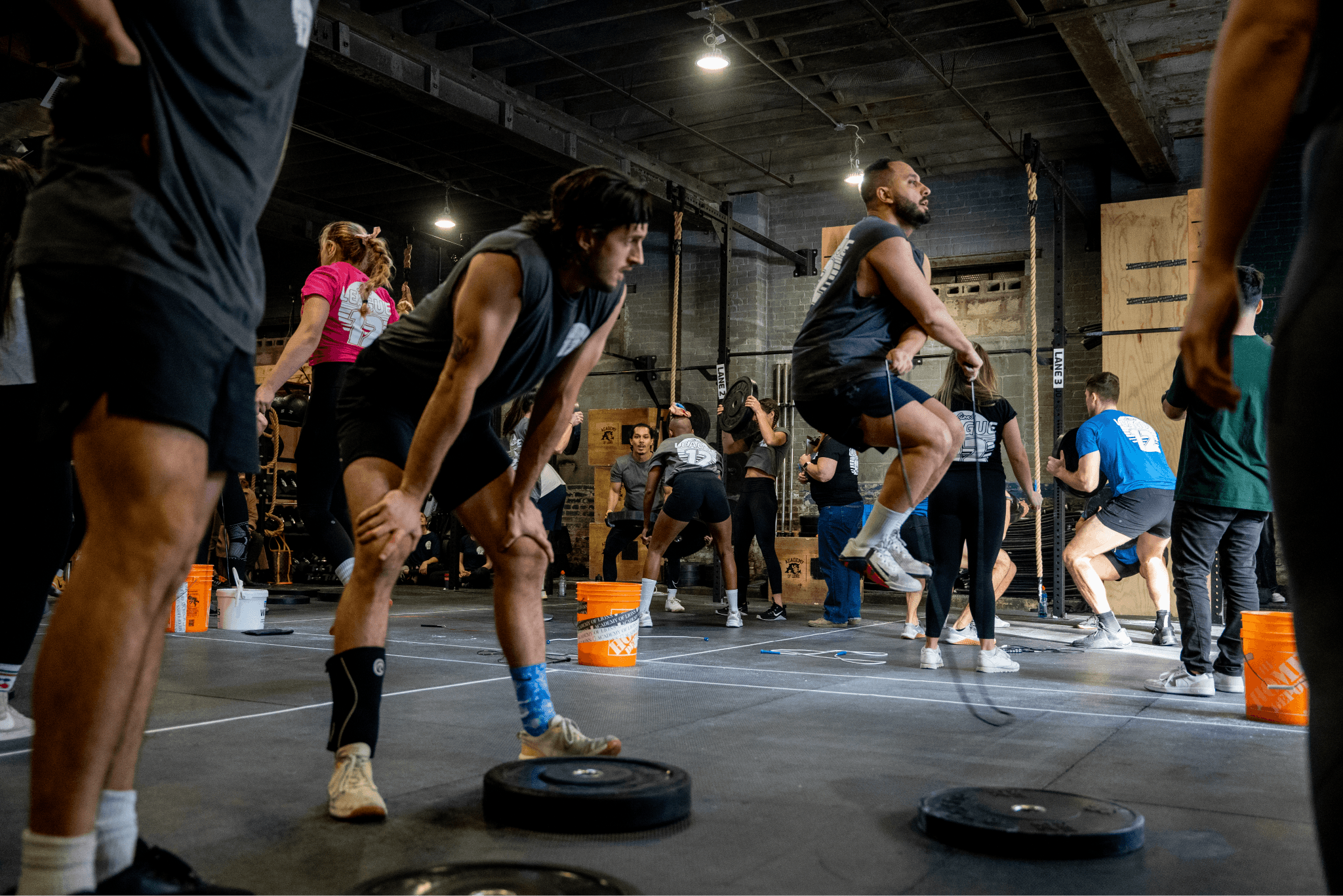 Athletes in the gym