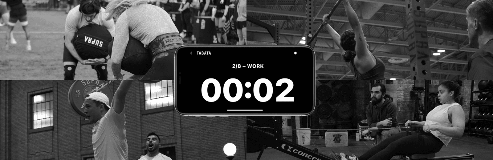 WOD Timer mobile landscape view