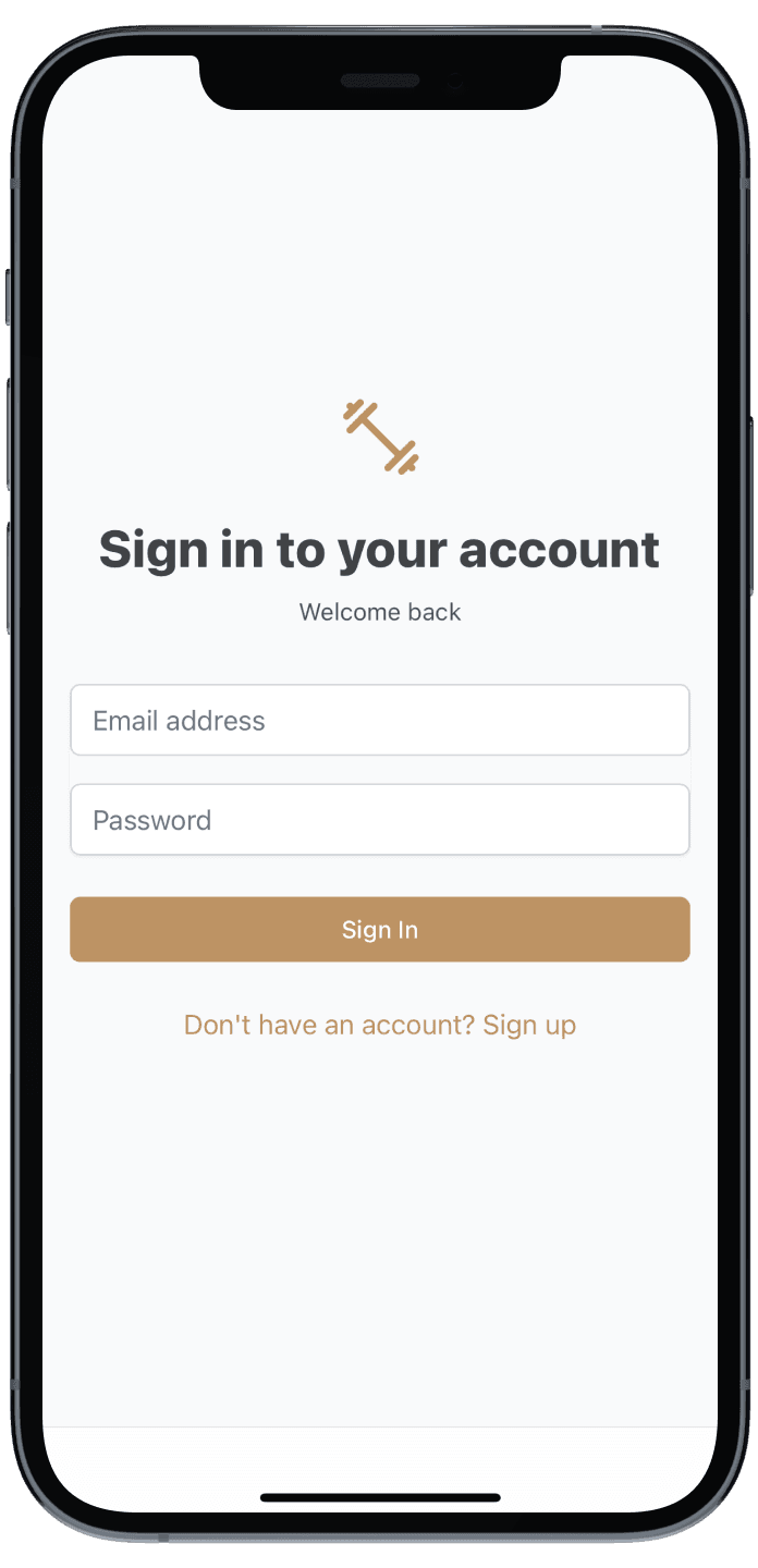 Sign in screen